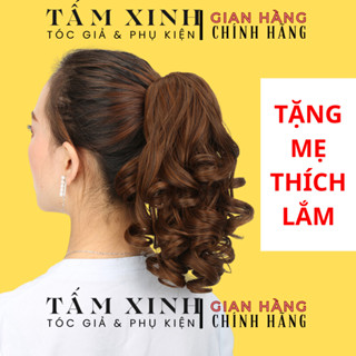 Tóc giả kẹp trung niên nữ đẹp, kiểu đuôi tóc xoăn lọn trung niên dùng đi chơi đi tiệc, tạo kiểu tóc - ĐUÔI TÓC XOĂN LỌN