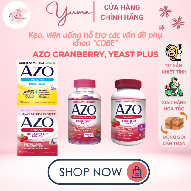 [Bill Us]Kẹo gummies Azo Cranberry