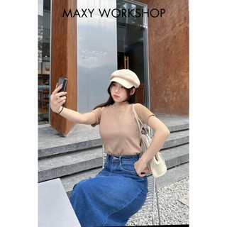 Áo thun nữ cổ tròn form ôm Short Tee Mùa Hè Maxy Workshop