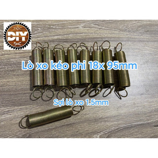 Lò xo kéo thép phi 18 dài 95mm sợi 1.5mm. vàng