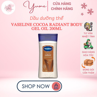[Bill Mỹ] DẦU DƯỠNG THỂ VASELINE COCOA RADIANT BODY GEL OIL 200ML