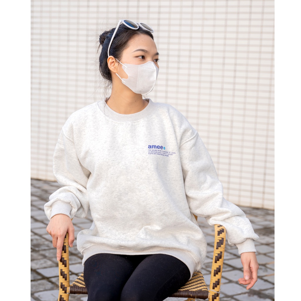 Áo Sweater Amee Studio Present Nỉ Lót Lông Cotton 100% Unisex Local Brand