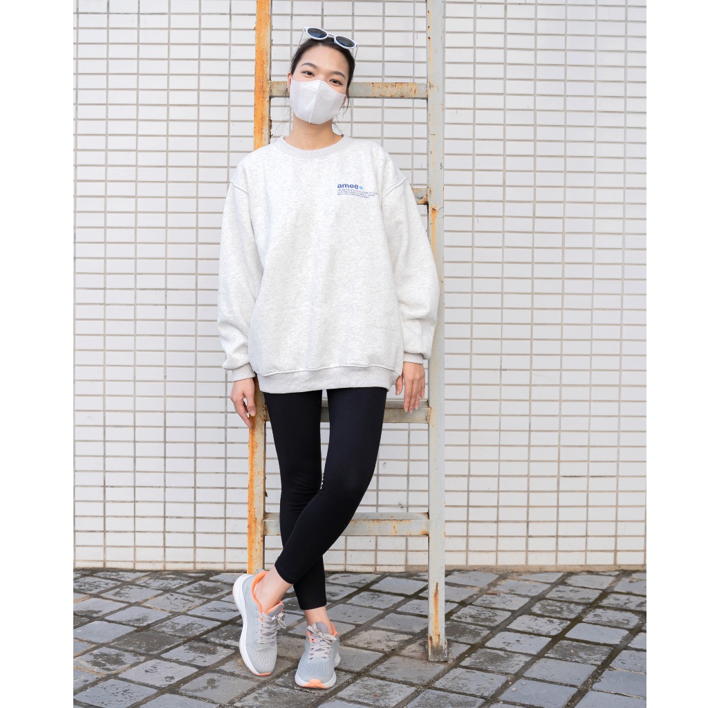 Áo Sweater Amee Studio Present Nỉ Lót Lông Cotton 100% Unisex Local Brand