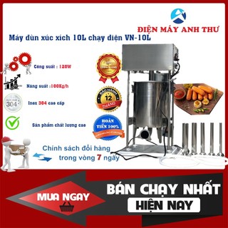 Máy đùn xúc xích 10L chạy điện INox cao cấp - tặng thêm 2 zoong