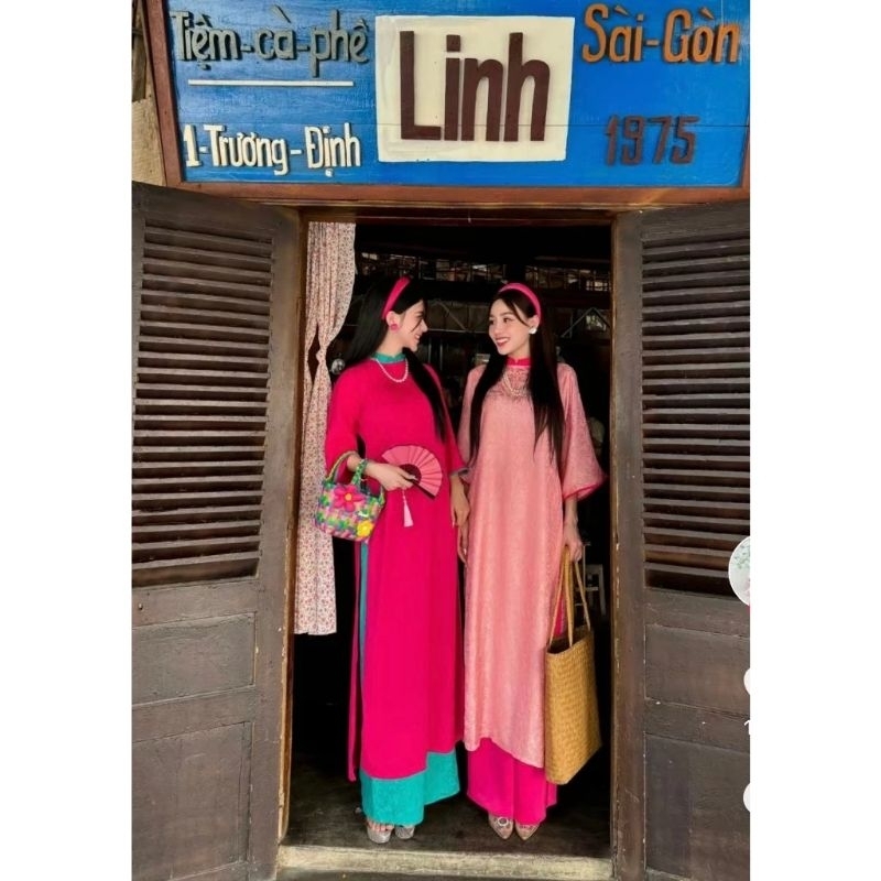 🥰 Áo dài dáng xuông phong cánh nhẹ nhàng cách điệu phom rộng chật vải đẹp thêu sắc nét