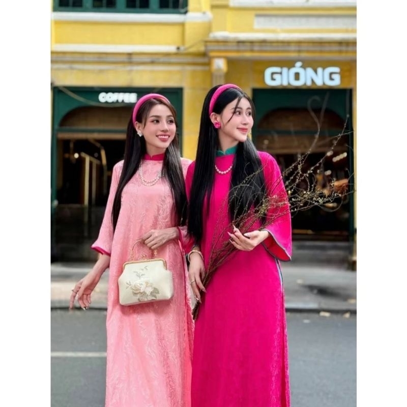 🥰 Áo dài dáng xuông phong cánh nhẹ nhàng cách điệu phom rộng chật vải đẹp thêu sắc nét