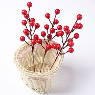 Nhánh đào đông trang trí tết 12 quả, nhánh cherry hay đào đông 7 quả GiongRauSach