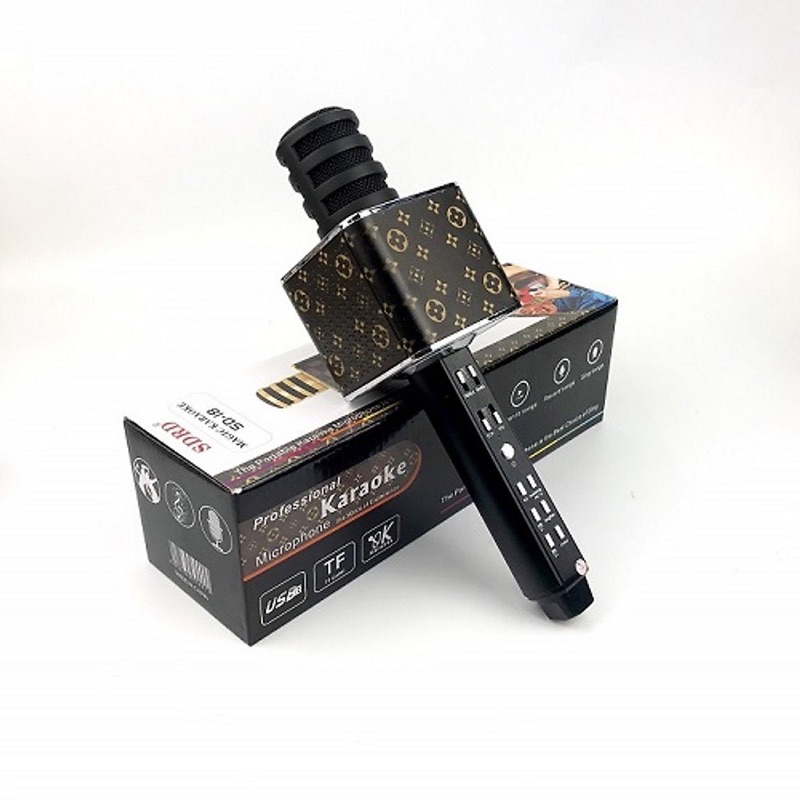 Mic hát karaoke bluetooth SD18, MICRO không dây mini, có sạc pin dung lượng 1500mAh