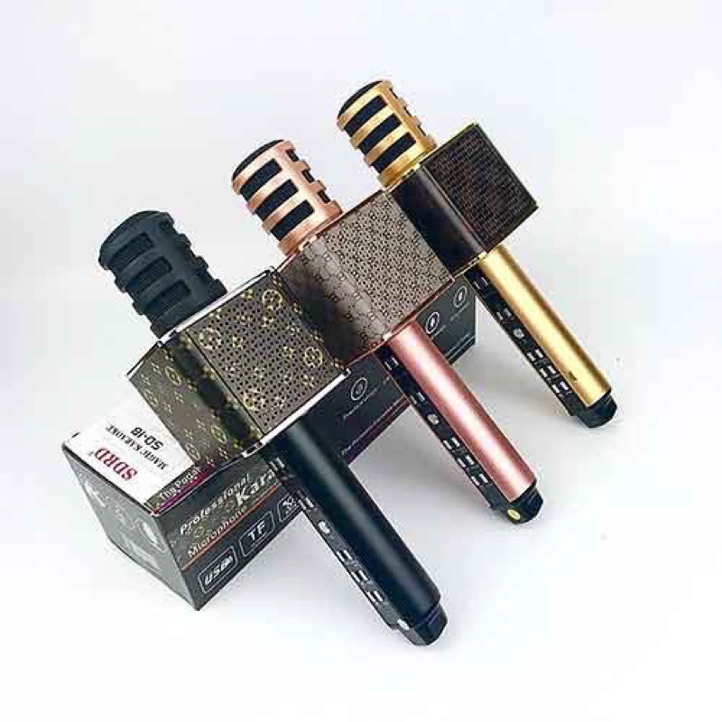 Mic hát karaoke bluetooth SD18, MICRO không dây mini, có sạc pin dung lượng 1500mAh