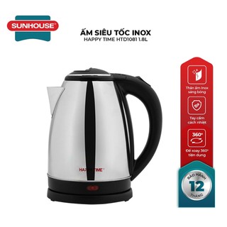 Ấm siêu tốc inox happy time sunhouse htd1081 1.8l
