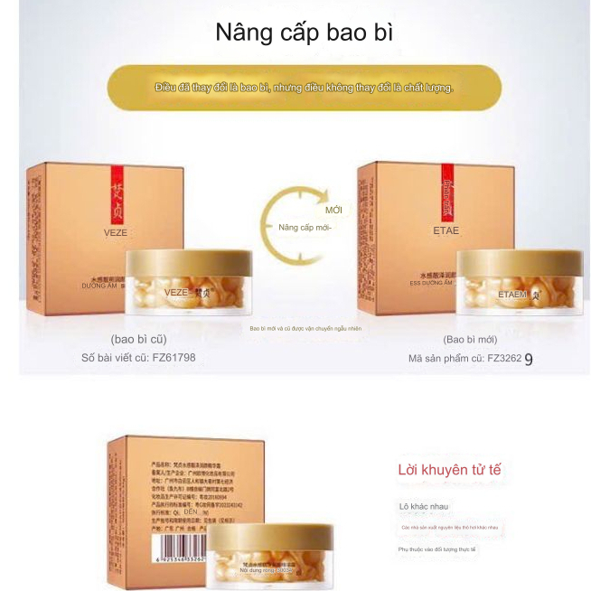 BÁN MẪU MỚI ETAE Hộp 30 Viên Serum Dưỡng Da VENZEN Hộp Vàng