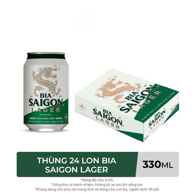 Thùng 24 Lon Bia Sài Gòn Lager x 330ml /Lon
