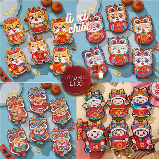 Combo 6 Cái bao lì xì Chibi phản quang hoạt hình tết lì xì chibi 2024 mẫu mới đẹp dễ thương