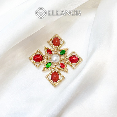 Ghim cài áo nam nữ Eleanor Accessories đính đá nhiều màu phụ kiện thời trang trâm cài 5674