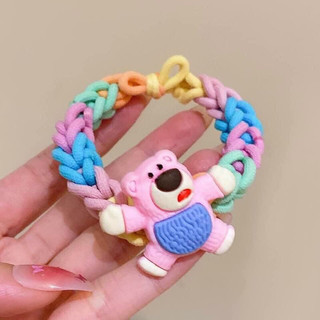 Dây cột tóc đan xoắn bện đính stick dễ thương