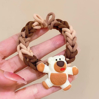 Dây cột tóc đan xoắn bện đính stick dễ thương