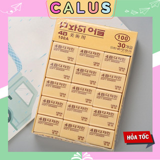 Cục tẩy bút chì 4B tiện lợi cho học sinh CALUS gôm tẩy chữ nhật đủ kích cỡ tẩy sạch ít mòn sách vở GT06