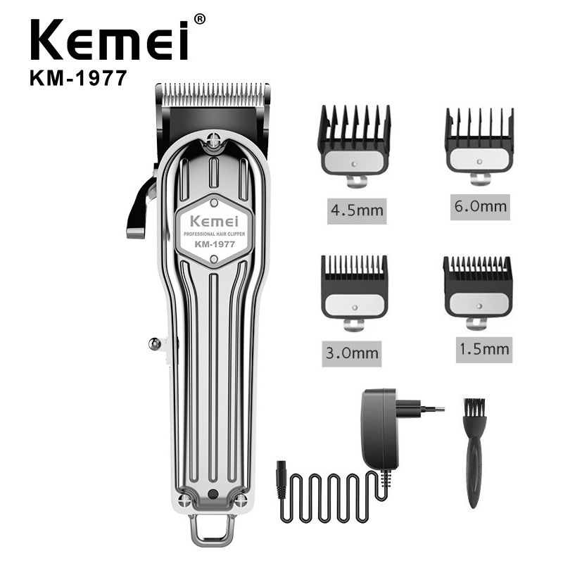 Tông đơ cắt tóc chuyên nghiệp Kemei km-1977 pin lithium 2500mAh