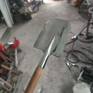 Xẻng trộn cán dài có ngạnh inox 304 cán cây trộn đất trồng hoặc trộn đồ khô