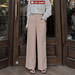 Quần tây ống rộng VM Shop 07205 trơn lưng cao phối nắp túi sau thời trang nữ ulzzang Hàn Quốc QTR00001