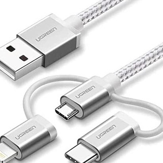 Cáp Sạc Đa Năng 3 Trong 1 USB Type-C / Micro USB Dài 1,5M Ugreen 50203 US186