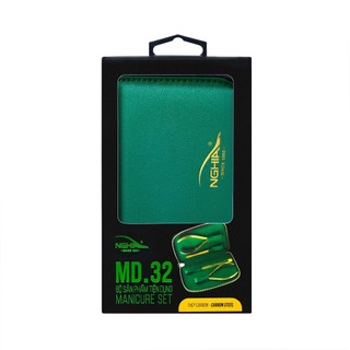 Kềm Nghĩa - Kềm bộ MD-32 4 món ( kềm cắt da, kềm cắt móng, nhíp, dũa) - Mạ vàng