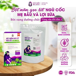 Combo bột & trà gạo lứt mẹ bầu lợi sữa bh.nong không đường, giàu canxi - hộp 500g