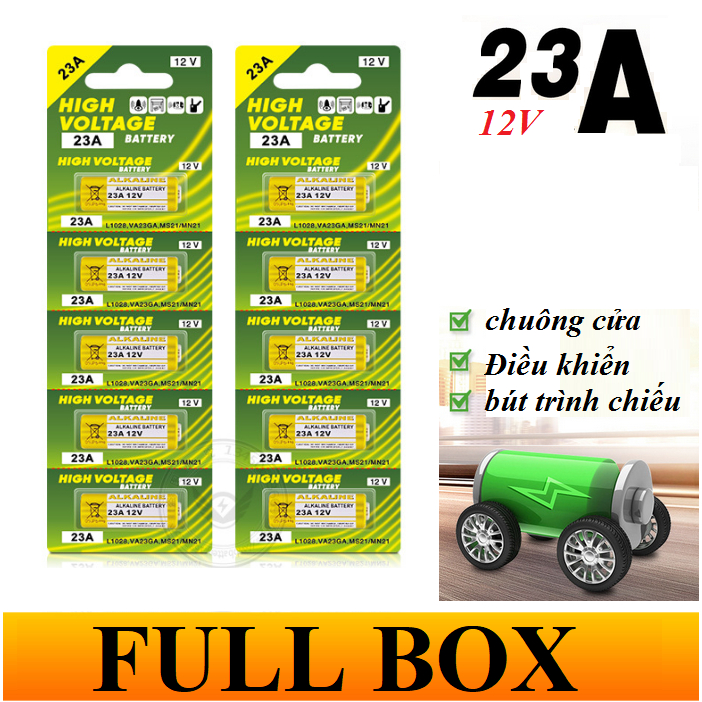 Vi 5 Pin 12V 23A Pin ALKALlNE 23A 12V, Pin kiềm cao cấp chìa khoá điện, điều khiển cửa cuốn, chuông 