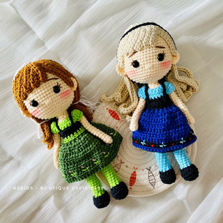 Búp bê Anna và Elsa bằng len handmade dễ thương làm quà tặng cho Bé