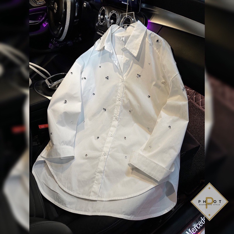 Áo Sơ Mi Trơn Basic Double Đá ❤ Somi Nữ Chất Cotton Dày Dặn NA101