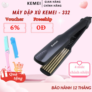 Máy bấm tóc KM-332, Máy dập xù làm phồng chân tóc 4 mức chỉnh nhiệt, Máy bấm tóc gợn sóng kemei