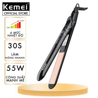 Máy duỗi tóc điều chỉnh 4 mức nhiệt độ Kemei KM-8889 phù hợp nhiều loại tóc, có thể duỗi cụp tạo nhiều kiểu tóc- HÀNG CH