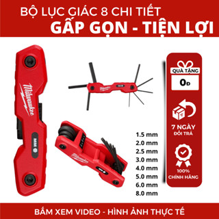  Bộ lục giác 8 chi tiết Milwaukee 48-22-2182  bộ 9 48-22-2186 gấp gọn tiện dụng đủ các kích thước 