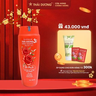 Dầu gội dược liệu Thái Dương 3 Gold Hoa Hồng Đỏ chai 200ml - Sao Thái Dương