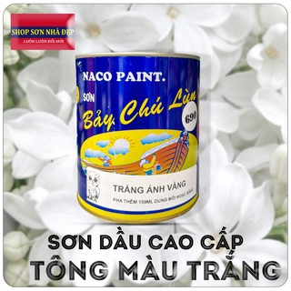 Hộp 800ml Sơn Dầu 7 Chú Lùn họ màu trắng cao cấp dùng cho sơn sắt gỗ nhựa nhẹ mùi nhanh khô