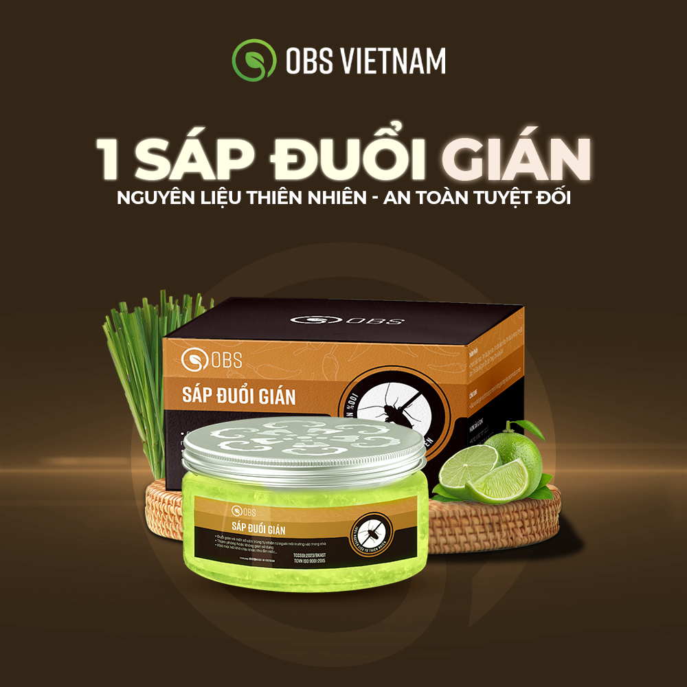 Sáp Đuổi Gián OBS, Côn Trùng, Sử Dụng Tinh Dầu Tự Nhiên, An Toàn Cho Bà Bầu Và Trẻ Em hộp 100g