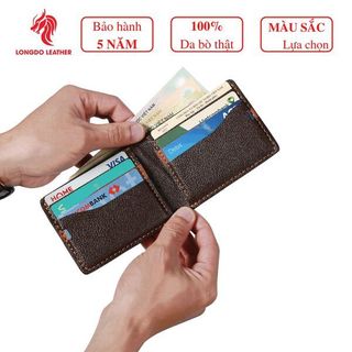 Ví nam mini giá rẻ - Cam kết da bò thật 100% - Hàng chính hãng thương hiệu Longdo Leather - B05