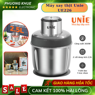 Máy Xay Thịt Unie UE226, 2 Cối inox 2.5Lit - 300W, Bảo Hành Chính Hãng 1 Năm