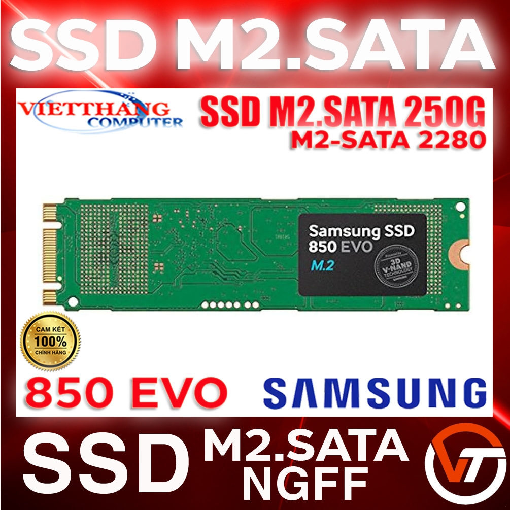 Ổ cứng SSD Samsung M2-SATA - Samsung SSD M2.SATA 850 EVO MZ-N5E250 250GB còn rất đẹp Sức khoẻ Good 99%  ( Cũ - 2nd )