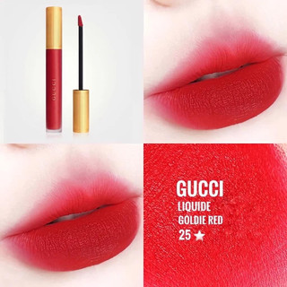 Son kem lì gucci rouge liquid matte 25 goldie red