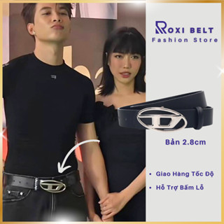Thắt Lưng Chữ D Mono, Anh Tú da PU Bản 2,8 cm Roxibelt - Dây Lưng Nam Nữ Mạ Bạc Khắc Chữ D Thời Trang Unisex
