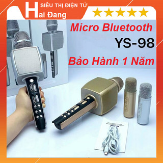 Micro Bluetooth YS 98, Có 2 Mic Chuyên Hát Karaoke LiveStream, Thu Âm, Auto Tune, Giả Dọng - Làm Loa Bluetooth Nghe Nhạc