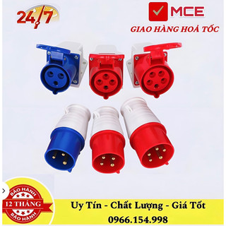 Ổ cắm công nghiệp cố định gắn tủ 3 pha 16a 32a 4 chấu 16a 32a 5 chấu