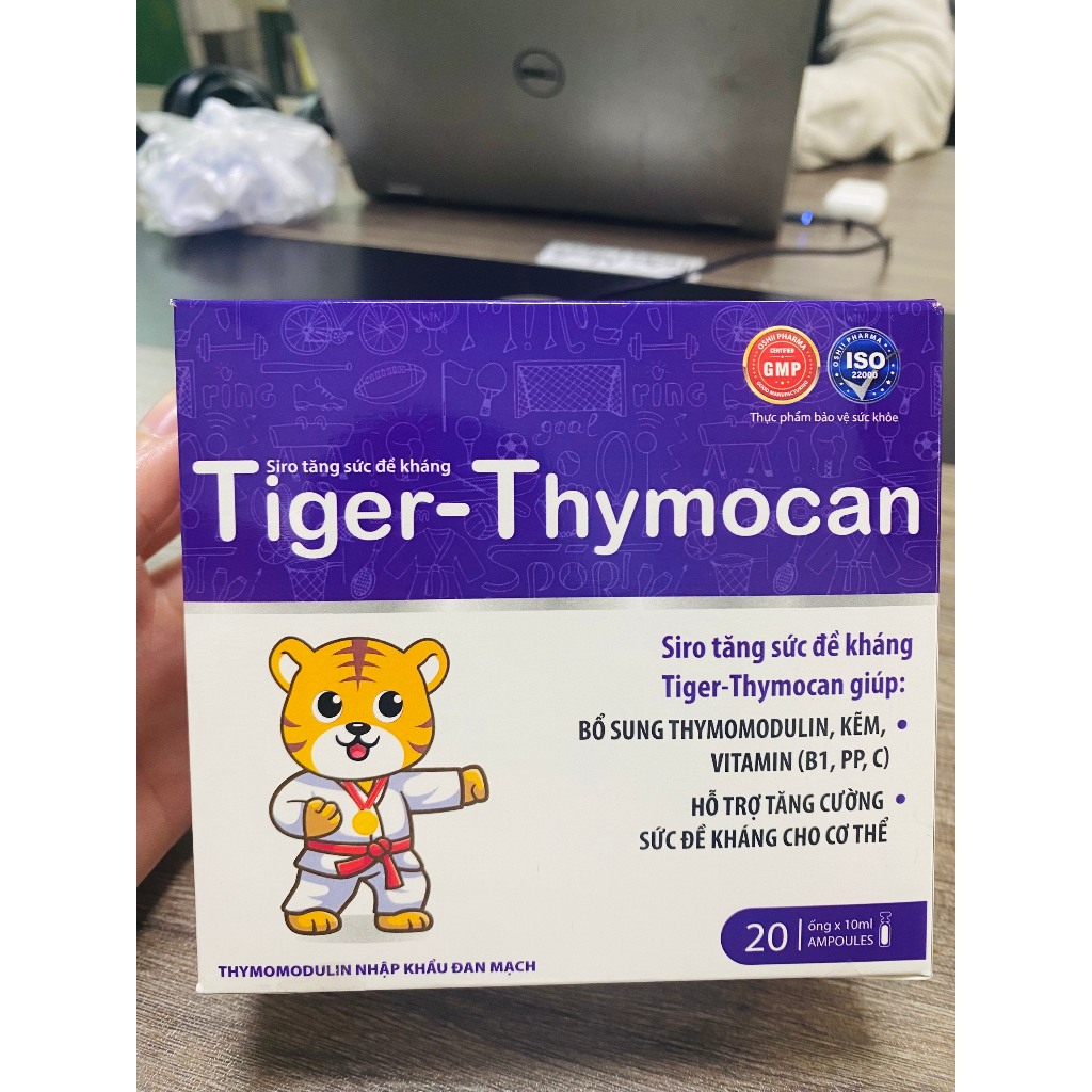 Tiger-Thymocan chuyên biệt tăng cường đề kháng hô hấp, chống virus, giảm cúm - Hộp 20 ống,NT Bình An
