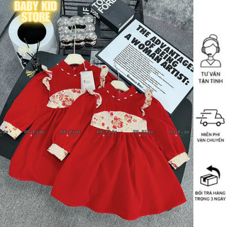 Set váy cho bé , set váy cho bé gái chất dạ phối nhung dày dặn cao cấp