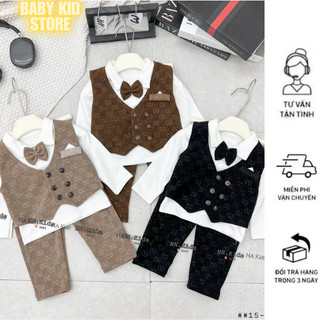 Set bộ bé trai , set bộ com lê cho bé chất dạ qc cao cấp