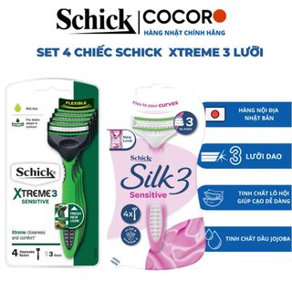 Set 4 chiếc dao cạo Schick Xtreme 3 lưỡi - body toàn thân