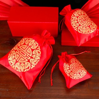 Túi gấm đỏ phong thủy may mắn 8x10cm