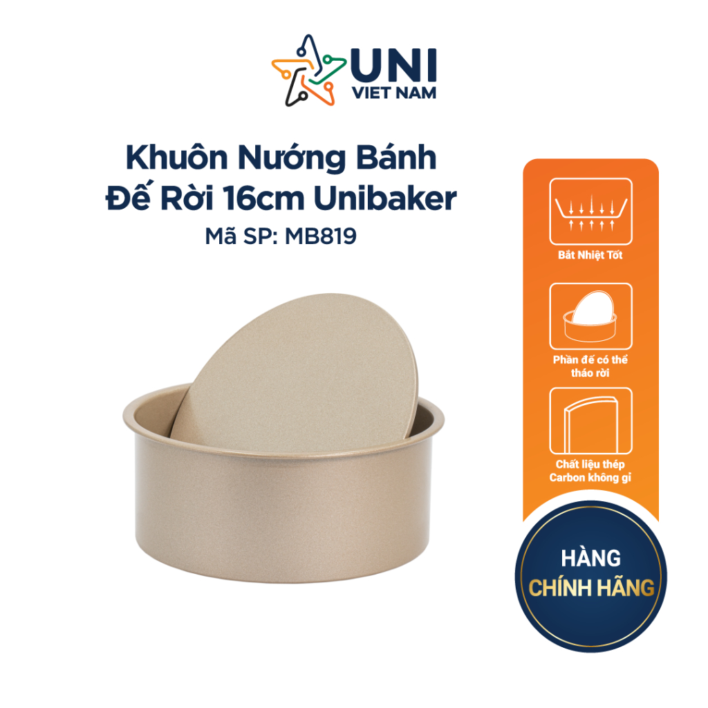 Khuôn nướng bánh bông lan đế rời 16cm Unibaker MB819