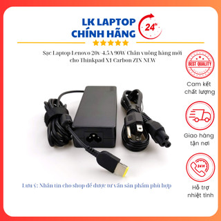 Sạc laptop lenovo 20v-4.5a 90w chân vuông hàng mới cho thinkpad x1 carbon zin new